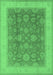 Machine Washable Oriental Emerald Green Industrial Area Rugs, wshurb3085emgrn