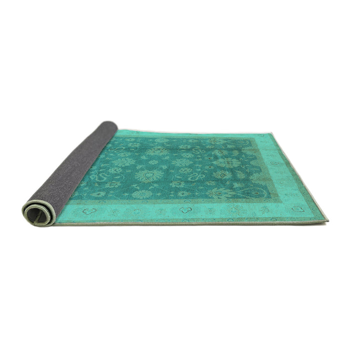 Sideview of Oriental Turquoise Industrial Rug, urb3085turq
