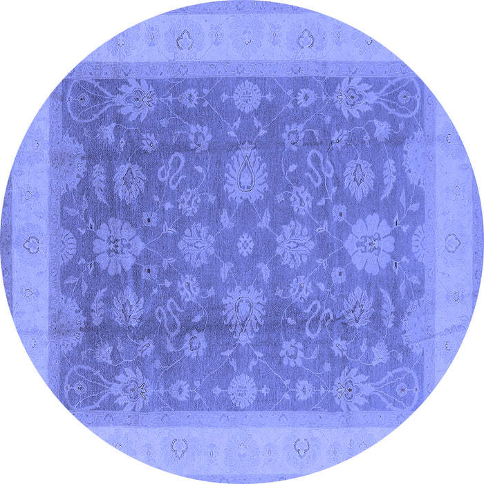 Round Oriental Blue Industrial Rug, urb3085blu