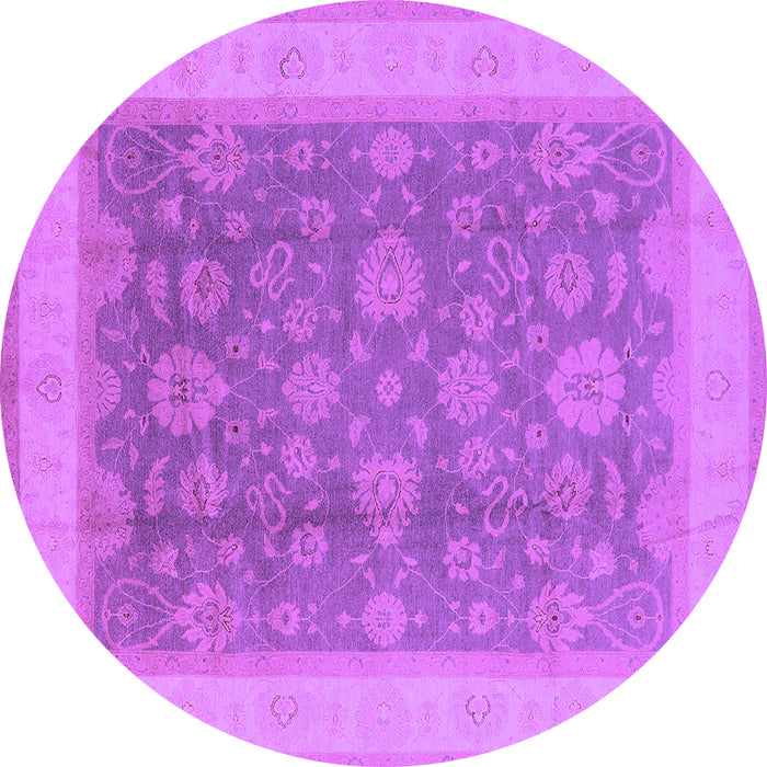 Round Machine Washable Oriental Purple Industrial Area Rugs, wshurb3085pur