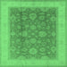 Square Oriental Emerald Green Industrial Rug, urb3085emgrn