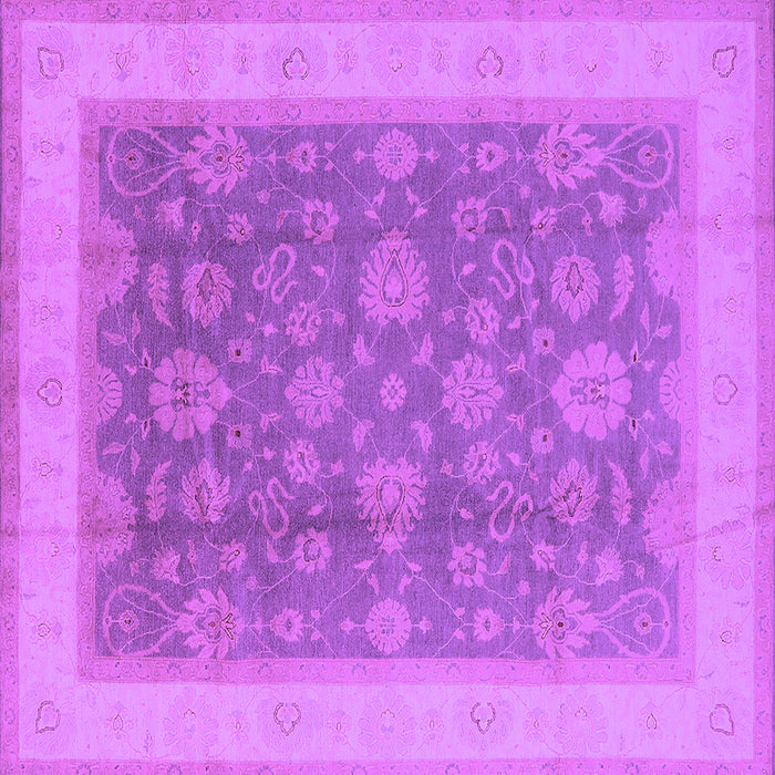 Square Machine Washable Oriental Purple Industrial Area Rugs, wshurb3085pur