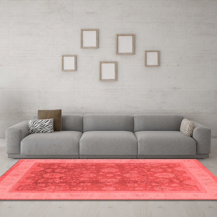 Industrial Red Washable Rugs