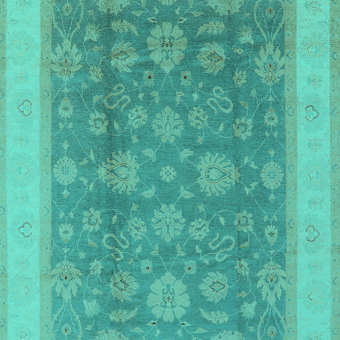 Machine Washable Oriental Turquoise Industrial Area Rugs, wshurb3085turq