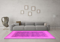 Machine Washable Oriental Pink Industrial Rug, wshurb3085pnk