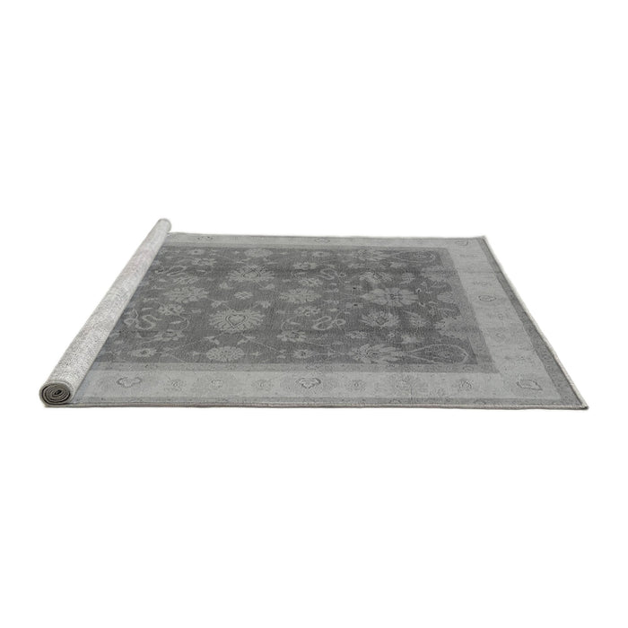 Sideview of Machine Washable Oriental Gray Industrial Rug, wshurb3085gry