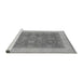 Sideview of Machine Washable Oriental Gray Industrial Rug, wshurb3085gry