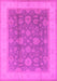 Machine Washable Oriental Pink Industrial Rug, wshurb3085pnk