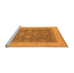 Sideview of Machine Washable Oriental Orange Industrial Area Rugs, wshurb3085org