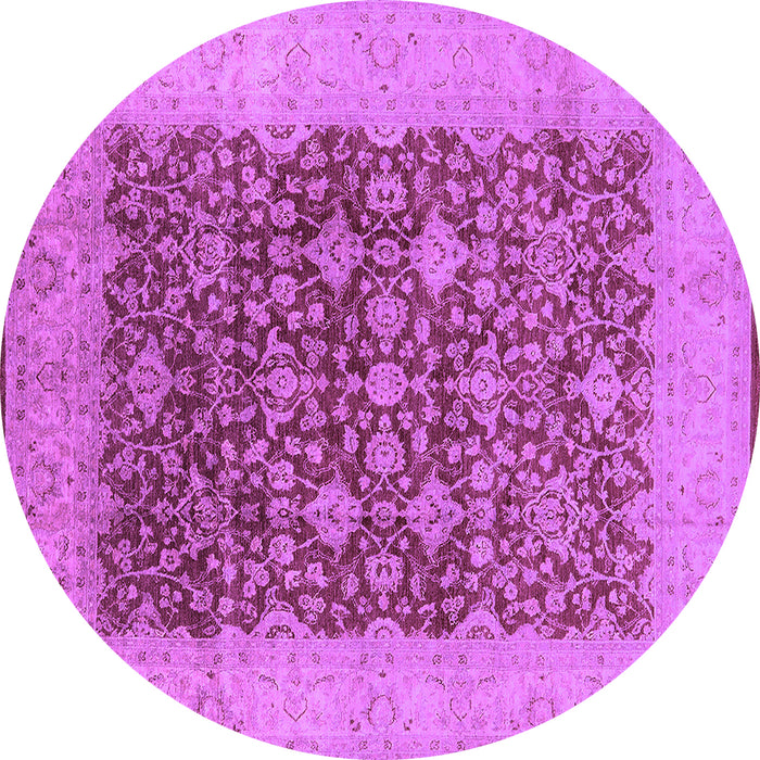 Round Machine Washable Oriental Purple Industrial Area Rugs, wshurb3086pur
