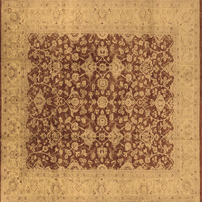 Square Machine Washable Oriental Brown Industrial Rug, wshurb3086brn