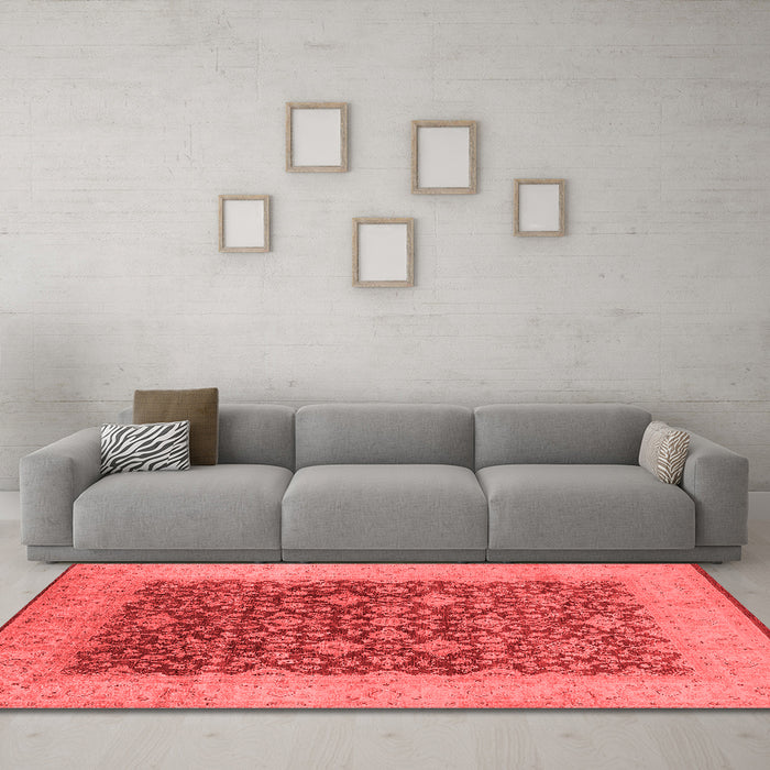 Industrial Red Washable Rugs