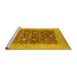 Sideview of Machine Washable Oriental Yellow Industrial Rug, wshurb3086yw