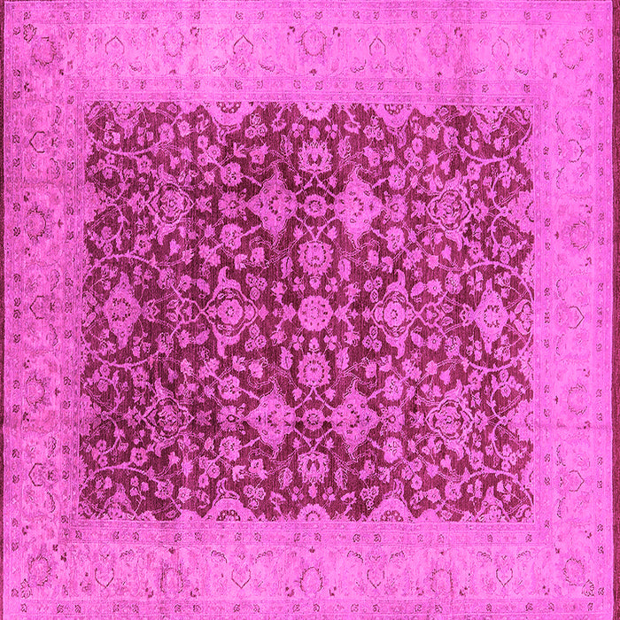 Square Machine Washable Oriental Pink Industrial Rug, wshurb3086pnk