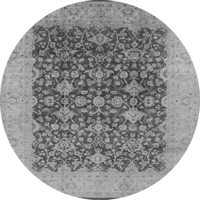 Round Oriental Gray Industrial Rug, urb3086gry