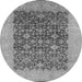 Round Oriental Gray Industrial Rug, urb3086gry