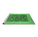 Sideview of Machine Washable Oriental Emerald Green Industrial Area Rugs, wshurb3086emgrn