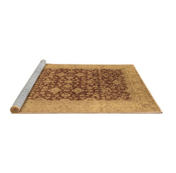 Sideview of Machine Washable Oriental Brown Industrial Rug, wshurb3086brn