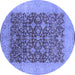 Round Oriental Blue Industrial Rug, urb3086blu