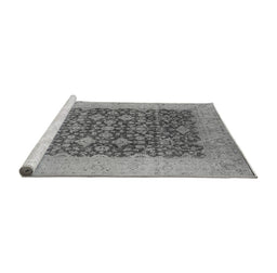 Sideview of Machine Washable Oriental Gray Industrial Rug, wshurb3086gry