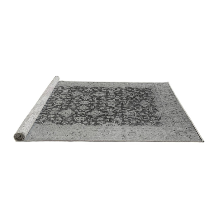 Sideview of Machine Washable Oriental Gray Industrial Rug, wshurb3086gry