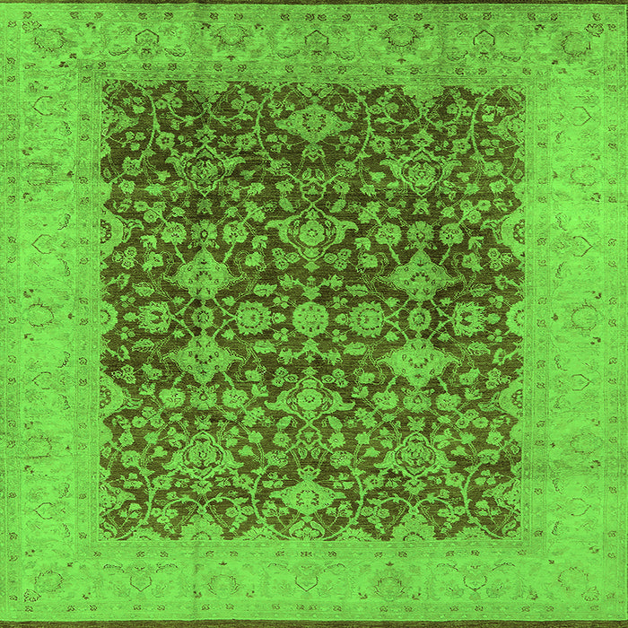 Square Oriental Green Industrial Rug, urb3086grn