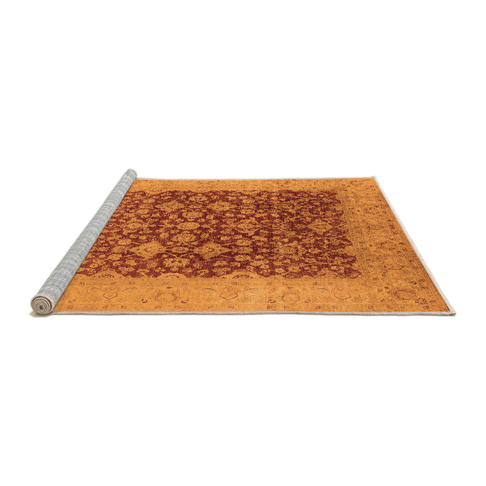 Sideview of Machine Washable Oriental Orange Industrial Area Rugs, wshurb3086org