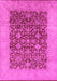 Machine Washable Oriental Pink Industrial Rug, wshurb3086pnk