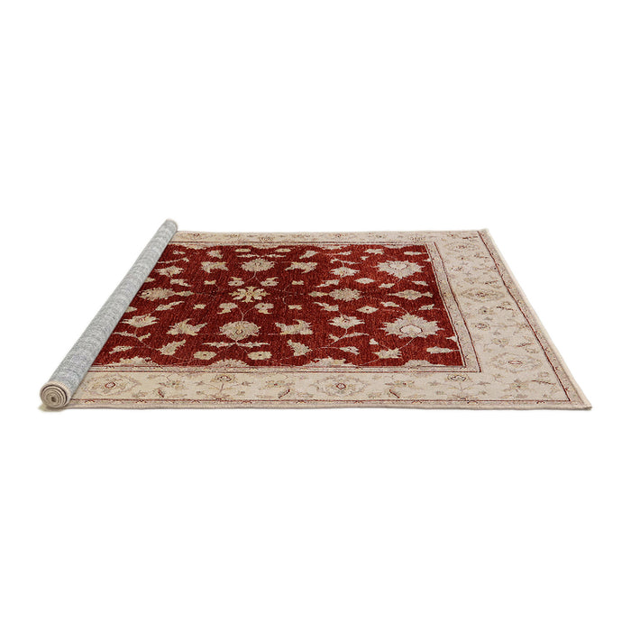 Sideview of Machine Washable Industrial Modern Red Rug, wshurb3087
