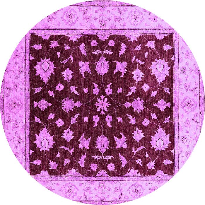 Round Machine Washable Oriental Purple Industrial Area Rugs, wshurb3087pur