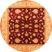 Round Machine Washable Oriental Orange Industrial Area Rugs, wshurb3087org