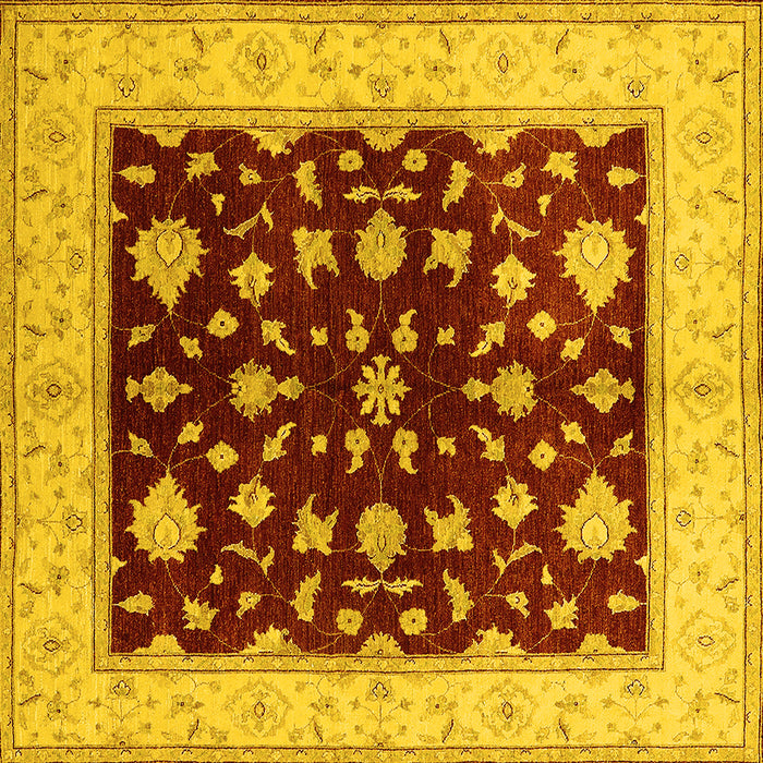 Square Oriental Yellow Industrial Rug, urb3087yw
