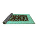 Sideview of Oriental Turquoise Industrial Rug, urb3087turq