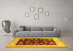 Machine Washable Oriental Yellow Industrial Rug in a Living Room, wshurb3087yw