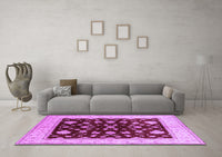 Machine Washable Oriental Purple Industrial Rug, wshurb3087pur