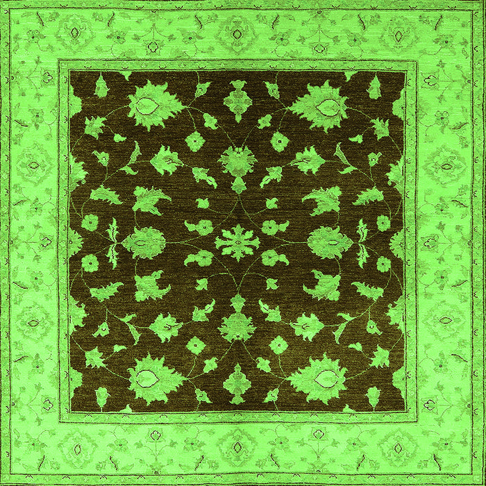 Square Oriental Green Industrial Rug, urb3087grn