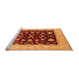 Sideview of Machine Washable Oriental Orange Industrial Area Rugs, wshurb3087org