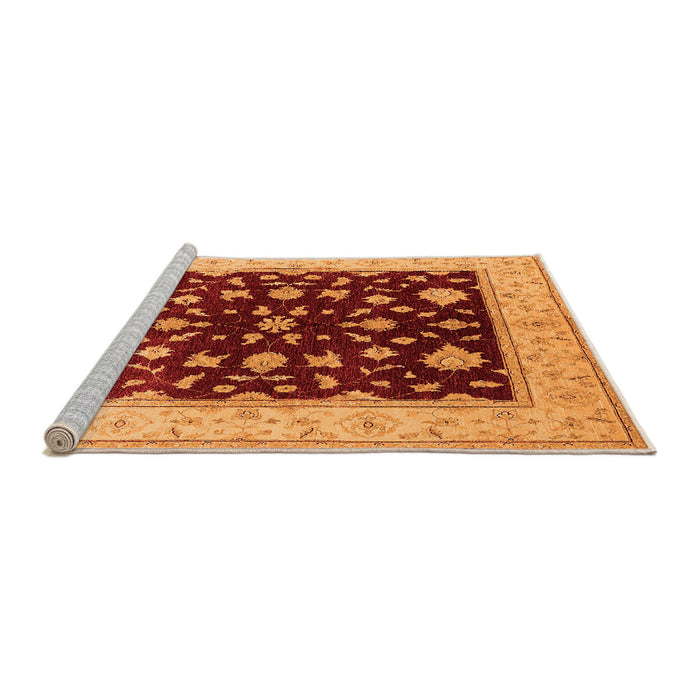 Sideview of Machine Washable Oriental Orange Industrial Area Rugs, wshurb3087org