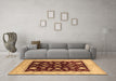 Machine Washable Oriental Brown Industrial Rug in a Living Room,, wshurb3087brn