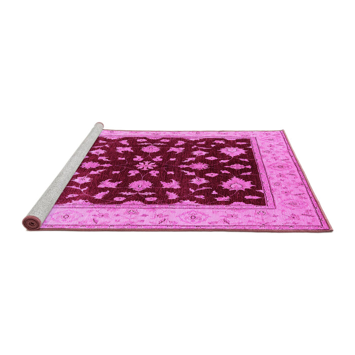 Sideview of Machine Washable Oriental Pink Industrial Rug, wshurb3087pnk