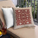 Front View of Mid-Century Modern Urban Square Red Throw Pillow, 18 inch by 18 inch, pwurb3087
