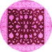 Round Oriental Pink Industrial Rug, urb3087pnk