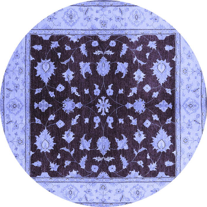 Round Oriental Blue Industrial Rug, urb3087blu
