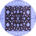 Round Oriental Blue Industrial Rug, urb3087blu