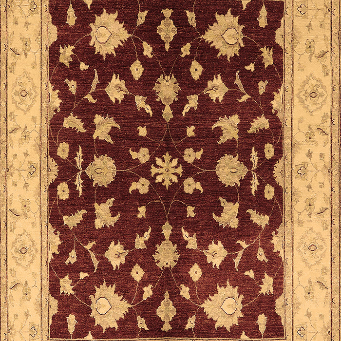 Machine Washable Oriental Brown Industrial Rug, wshurb3087brn