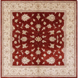 Square Machine Washable Industrial Modern Red Rug, wshurb3087