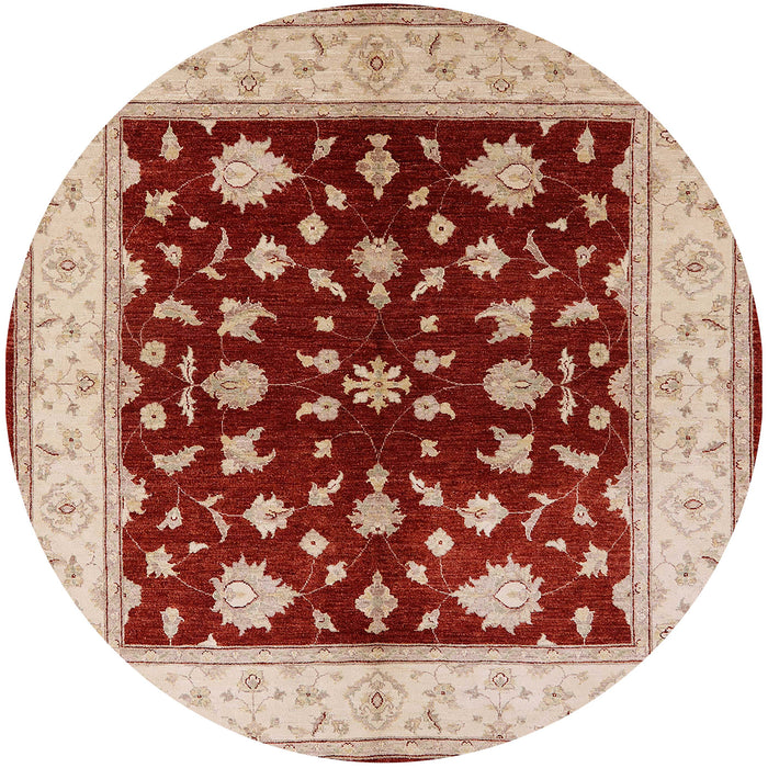 Round Machine Washable Industrial Modern Red Rug, wshurb3087