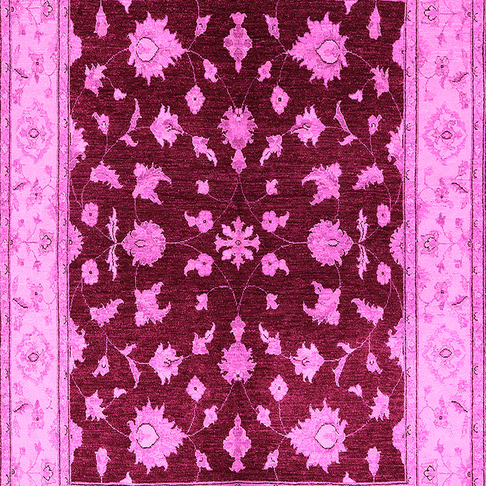 Machine Washable Oriental Pink Industrial Rug, wshurb3087pnk