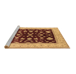 Sideview of Machine Washable Oriental Brown Industrial Rug, wshurb3087brn