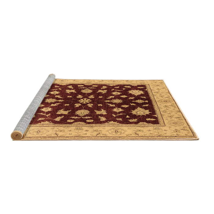 Sideview of Machine Washable Oriental Brown Industrial Rug, wshurb3087brn
